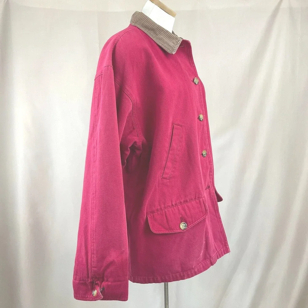 Vintage 90s Chore Barn Jacket (L)‎ Red Cotton Gorpcore Cabin Normcore Distressed